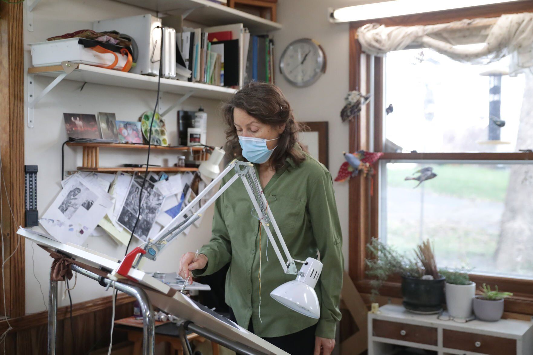 Lorraine Ortner-Blake in her studio